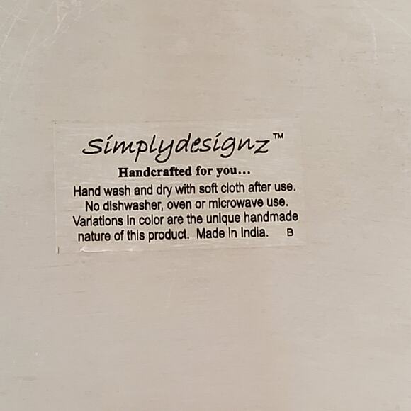 Simply Designz Enamel Cake Plate  Blue Aluminum Enamel Round Fluted Platter 11" - Picture 4 of 9